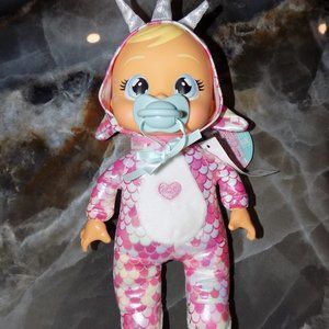 Cry Babies doll Tiny Cuddles Dino Stella Crying Real Tears Dinosaur 9" New